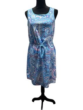 Women’s Size Small Multicolor Sleeveless Floral Paisley Print Dress Waist Tie